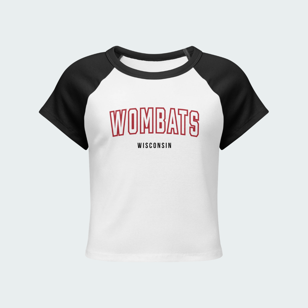 Women’s micro rib raglan baby tee Wisconsin