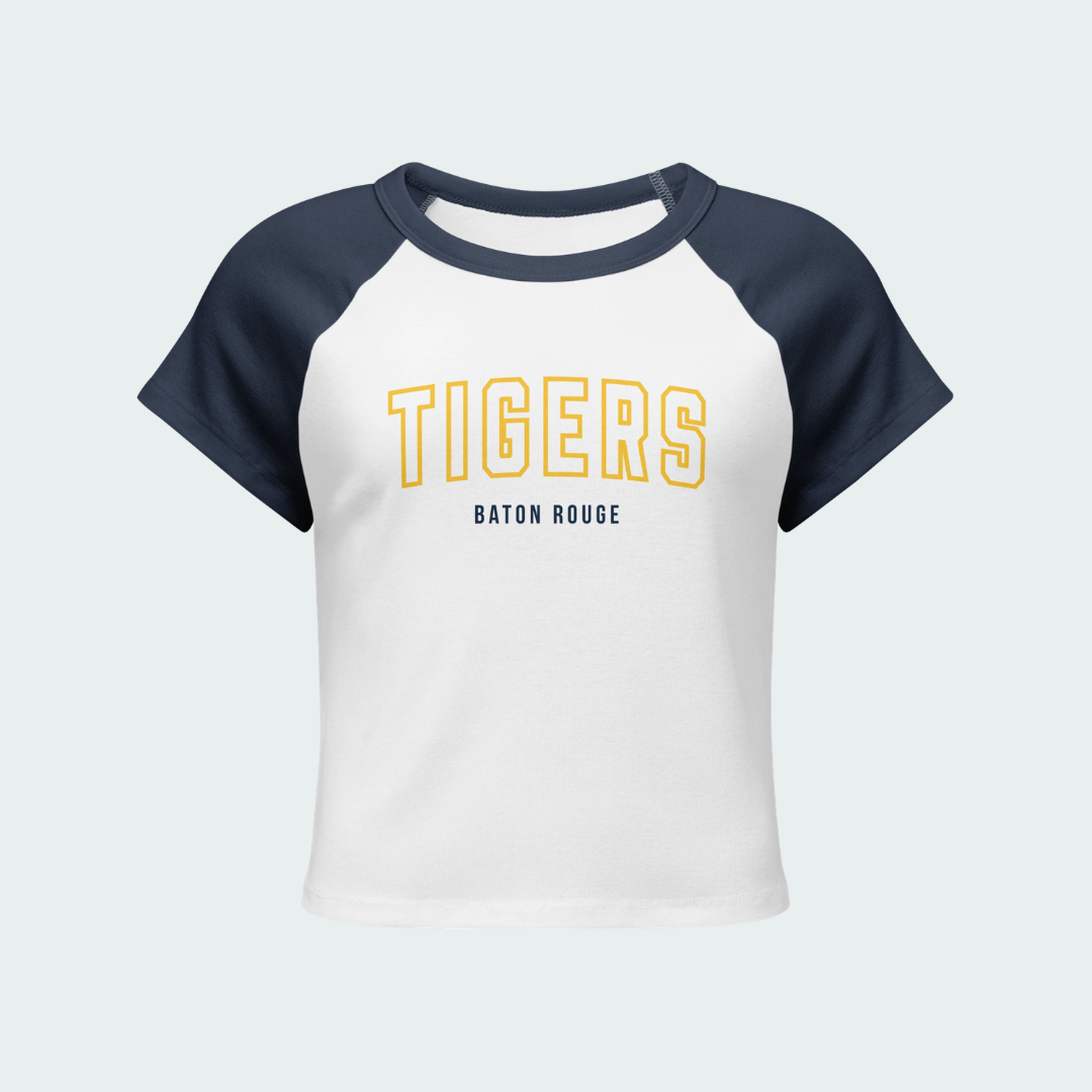 Women’s micro rib raglan baby tee Baton Rouge