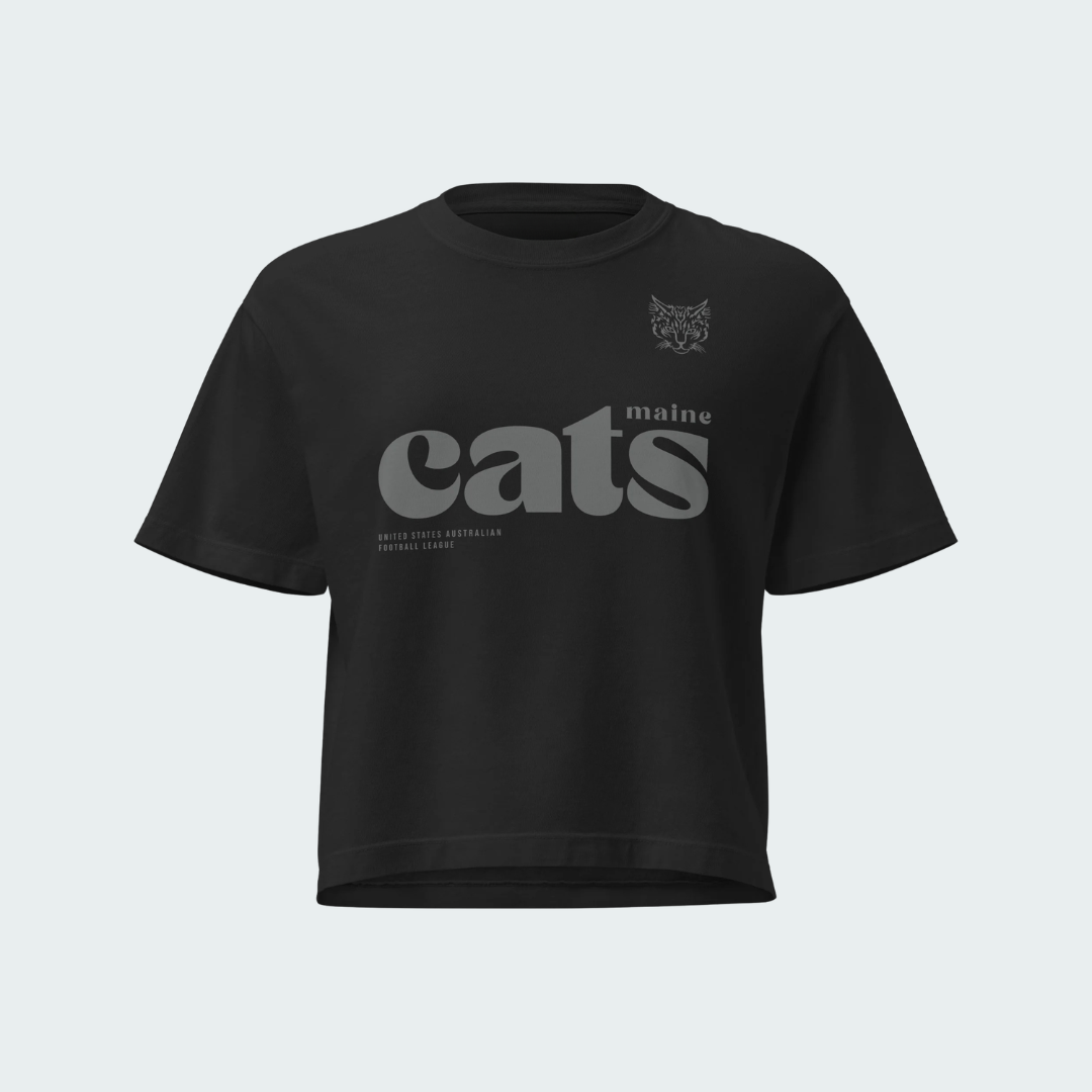 Women’s heavyweight boxy tee Maine Blackout