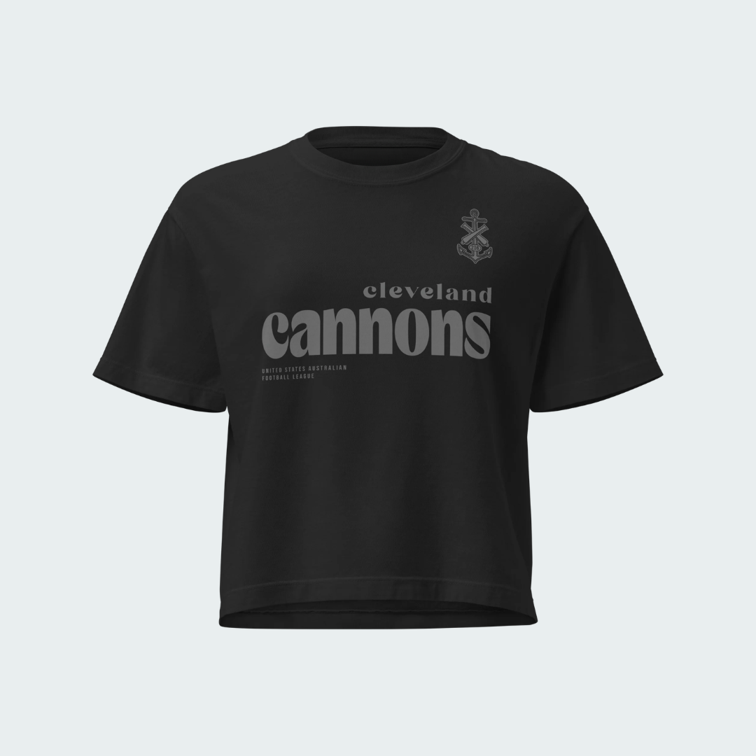 Women’s heavyweight boxy tee Cleveland Blackout
