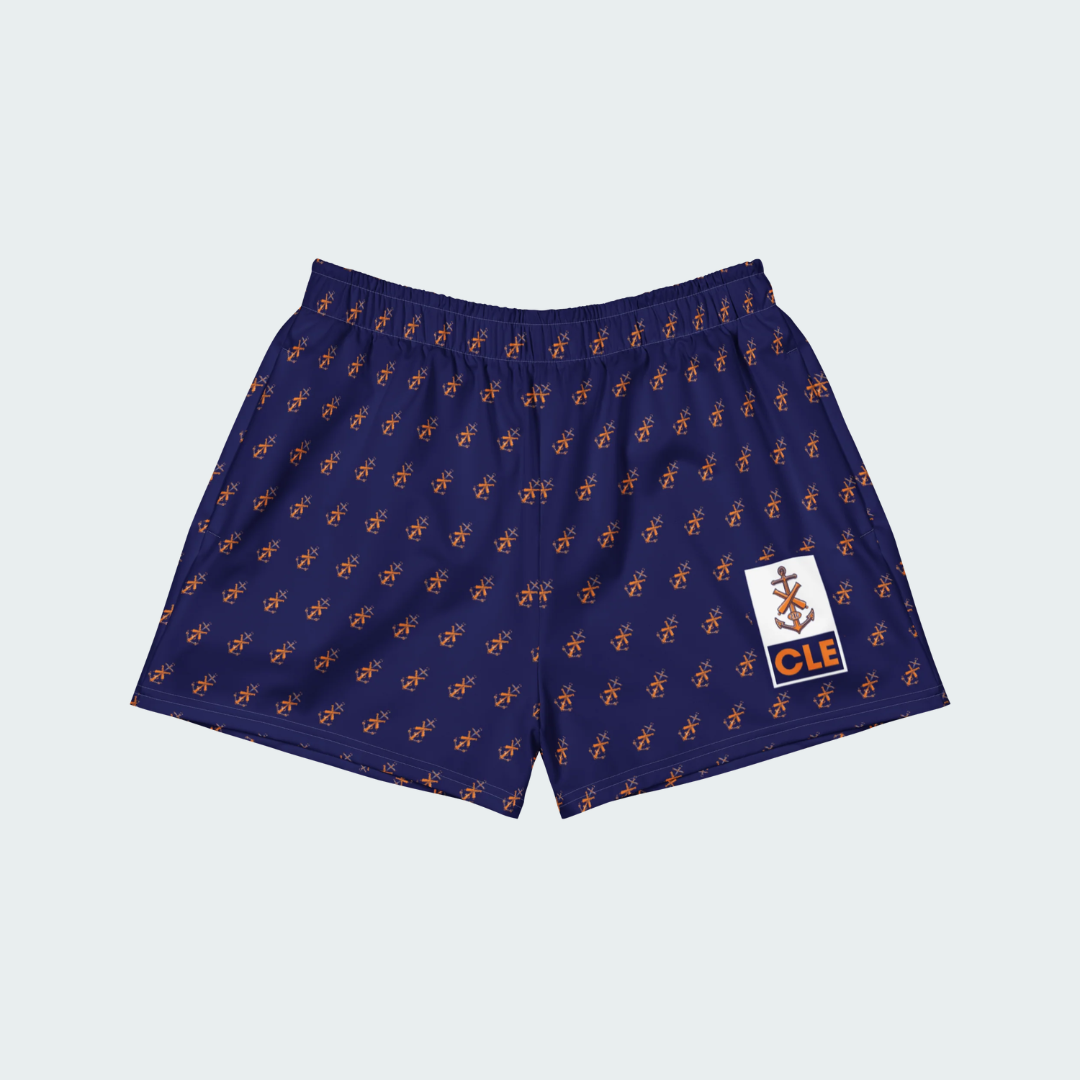 All-Over Print Unisex Athletic Shorts Cleveland Checkered