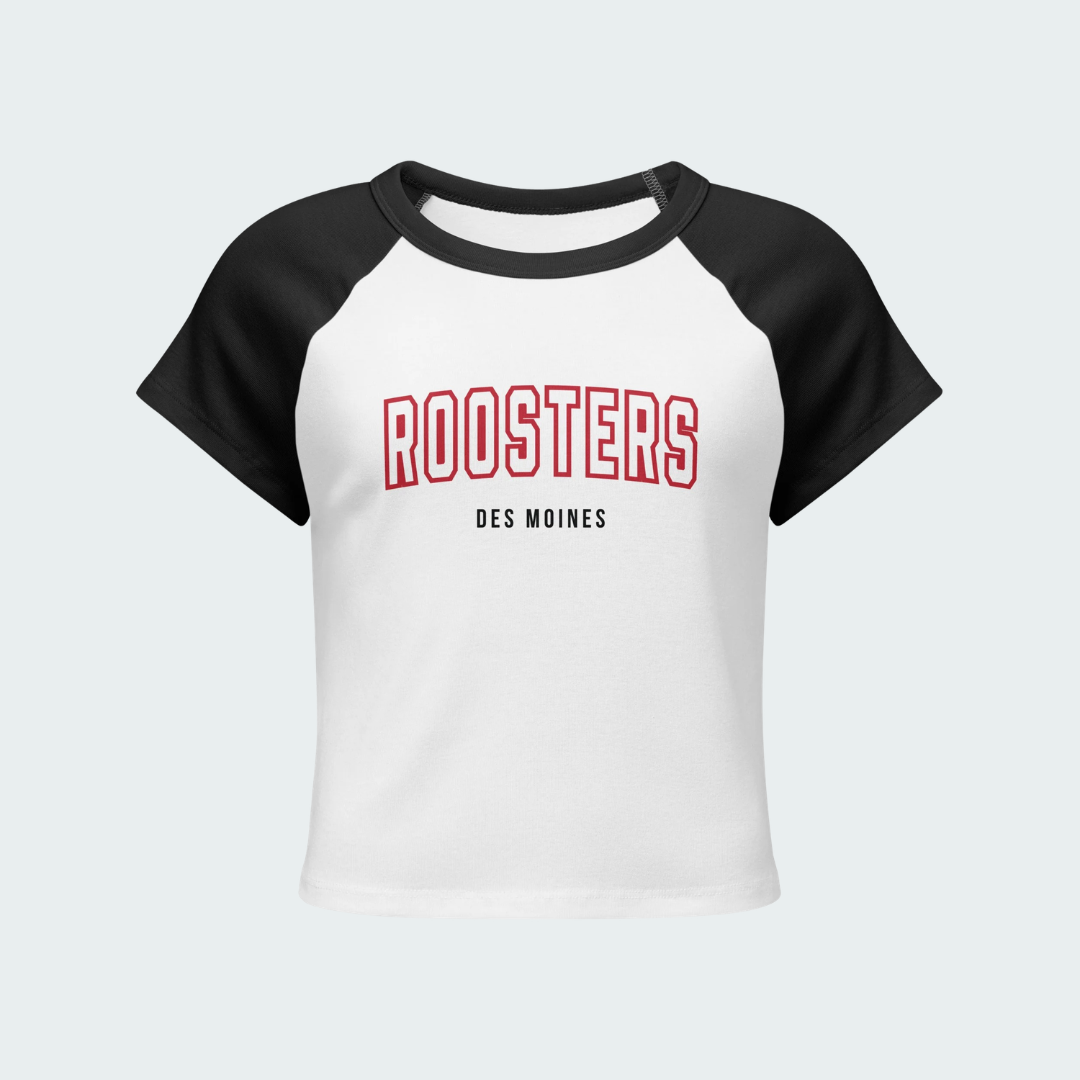 Women’s micro rib raglan baby tee Des Moines