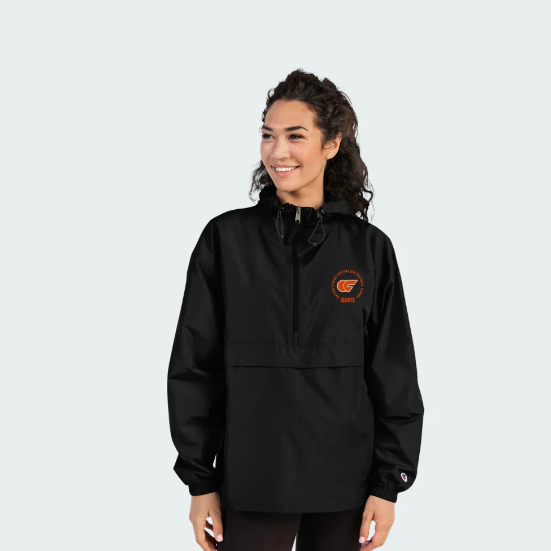 Embroidered Champion Packable Jacket Orange County