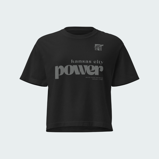 Women’s heavyweight boxy tee KC Blackout
