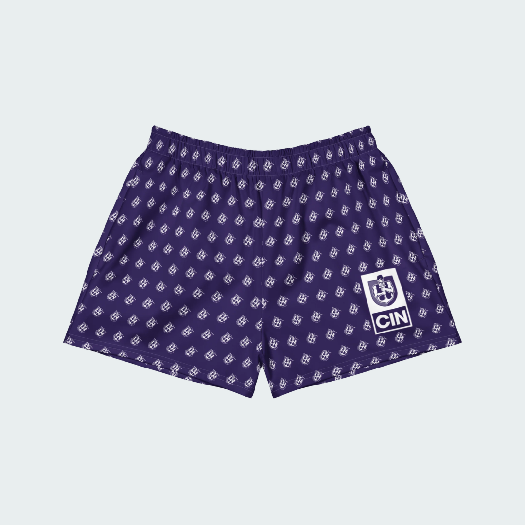All-Over Print Unisex Athletic Shorts Cincinnati Checkered