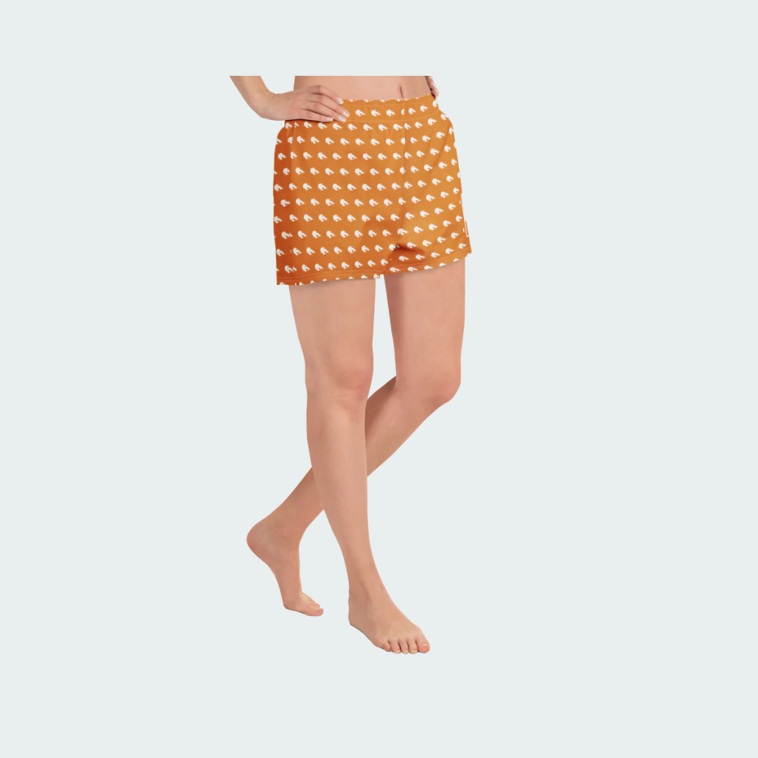 All-Over Print Unisex Athletic Shorts Orange County Checkered