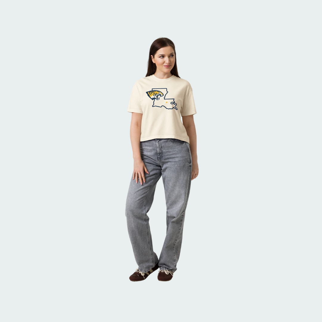 Women’s heavyweight boxy tee Baton Rouge