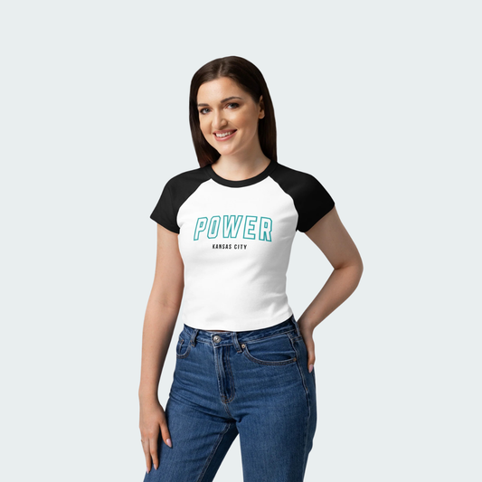 Women’s micro rib raglan baby tee KC