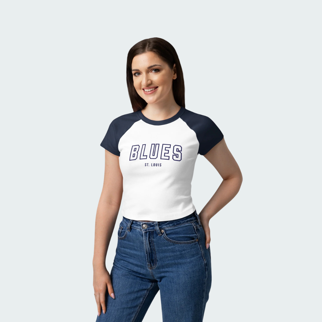 Women’s micro rib raglan baby tee St. Louis