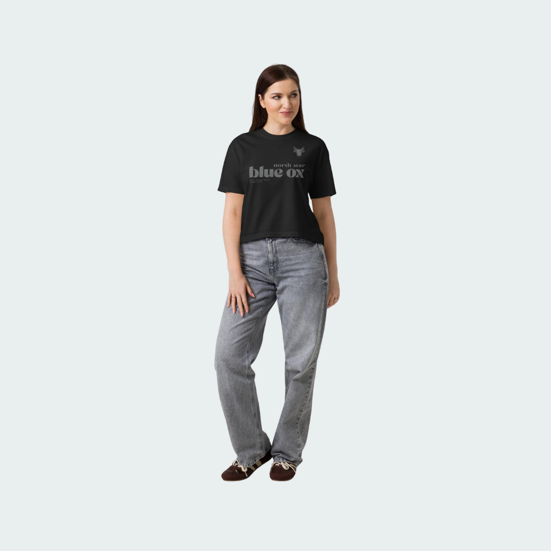 Women’s heavyweight boxy tee North Star  Blackout