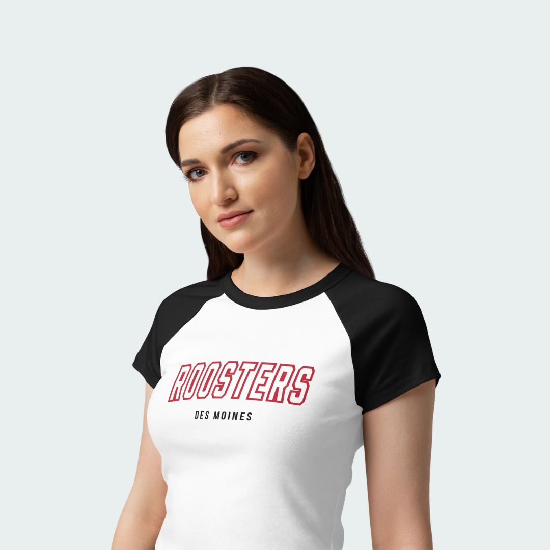 Women’s micro rib raglan baby tee Des Moines