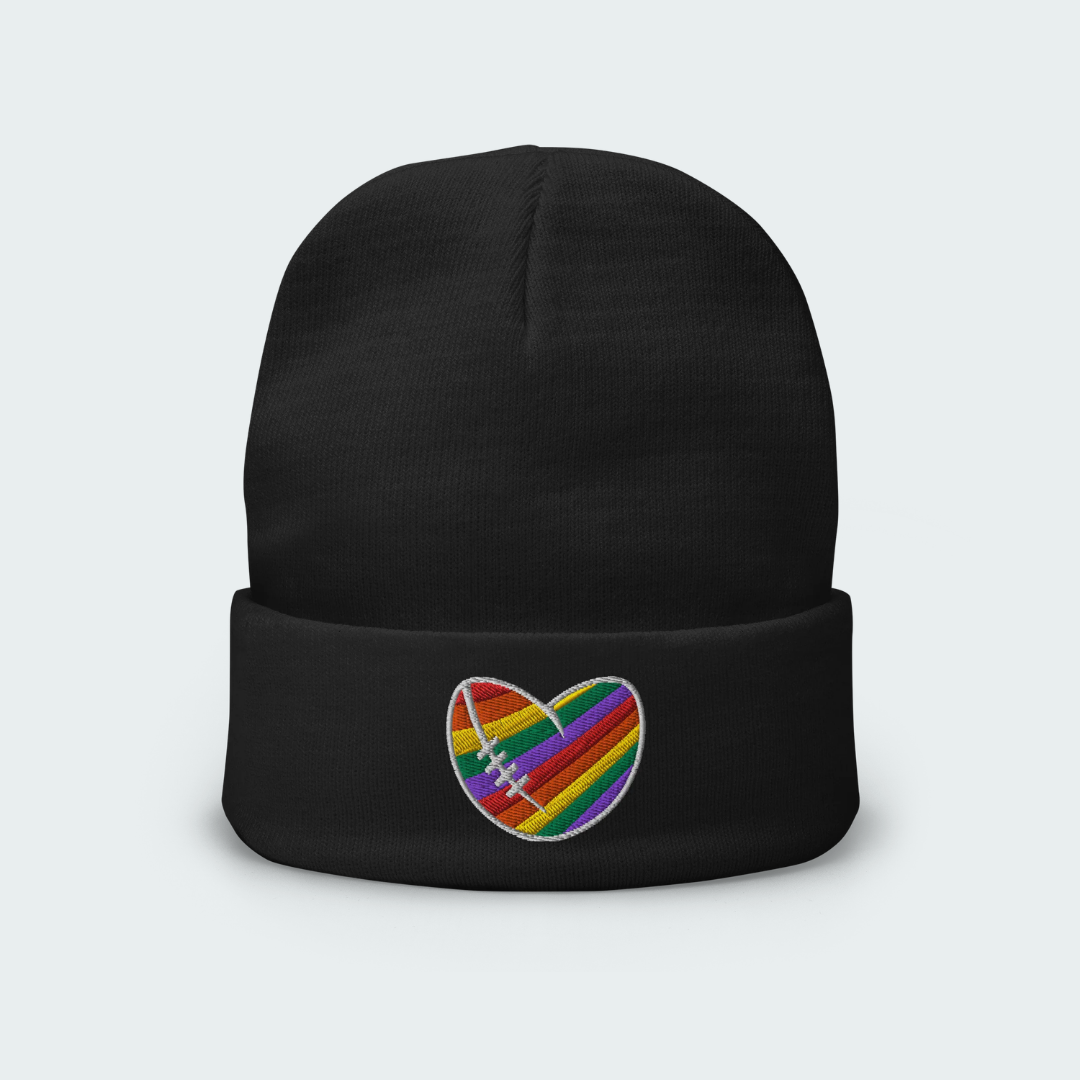 Footy Heart Embroidered Beanie